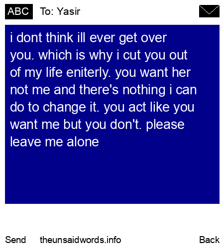 unsent message to Yasir