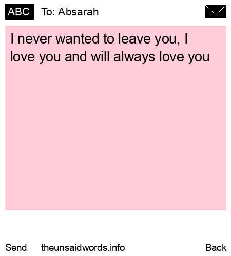unsent message to Absarah 