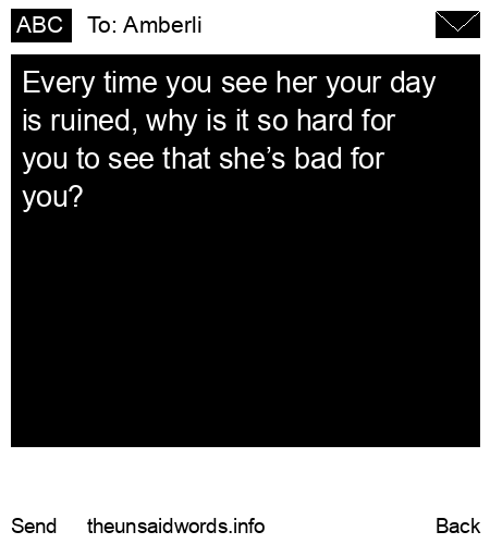 unsent message to Amberli