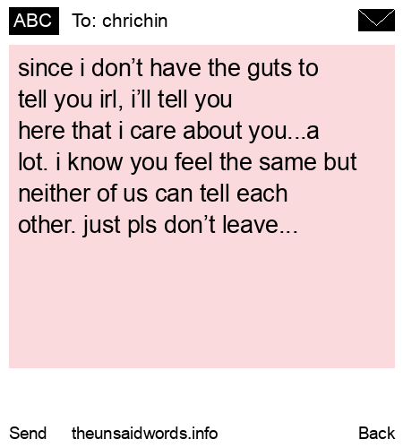 unsent message to chrichin