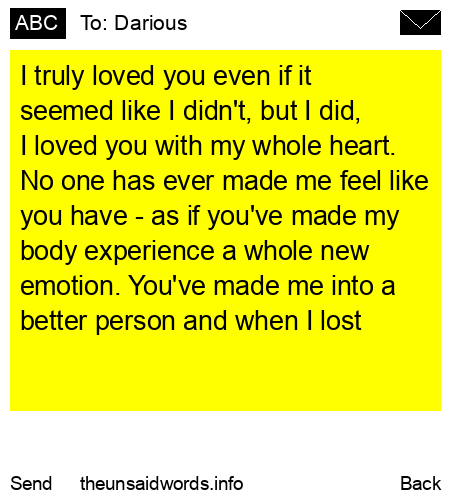unsent message to Darious