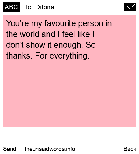 unsent message to Ditona