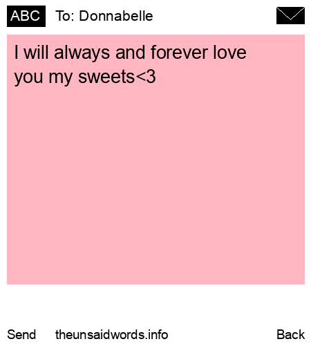 unsent message to Donnabelle