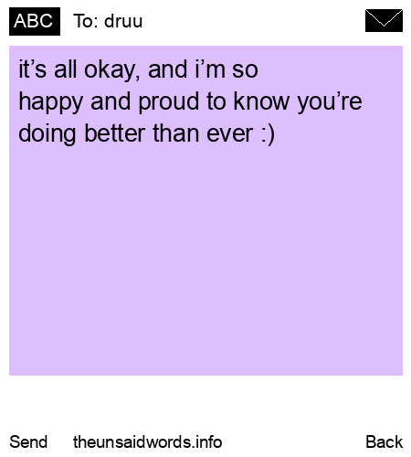 unsent message to druu