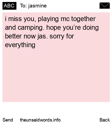 unsent message to jasmine