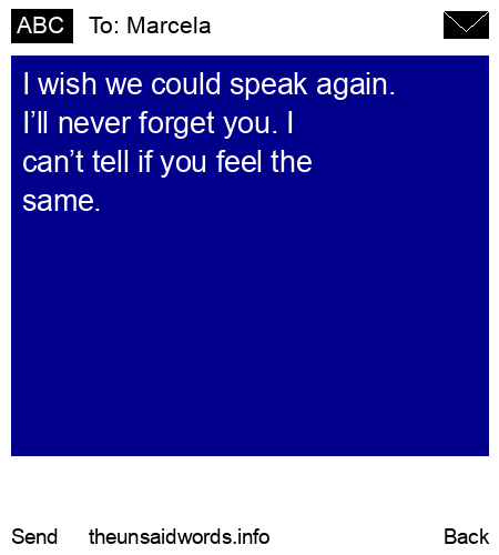 unsent message to Marcela