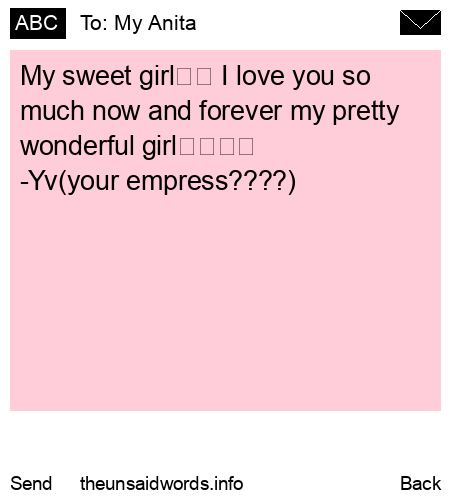 unsent message to My Anita 
