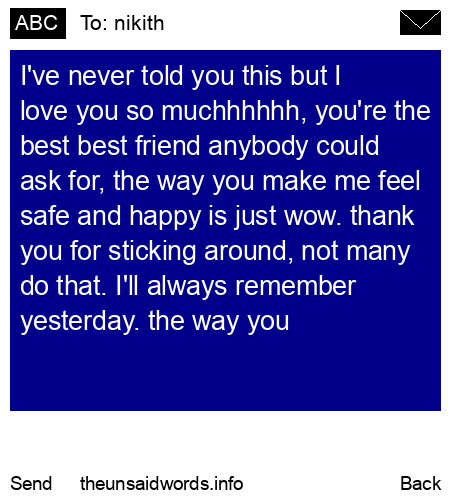 unsent message to nikith