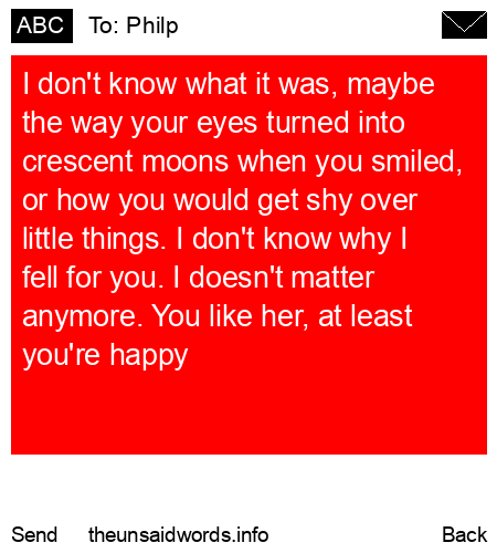 unsent message to Philp