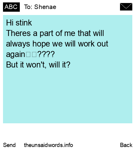 unsent message to Shenae