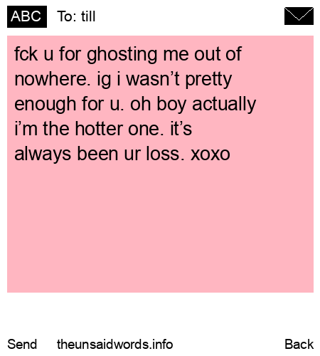 unsent message to till