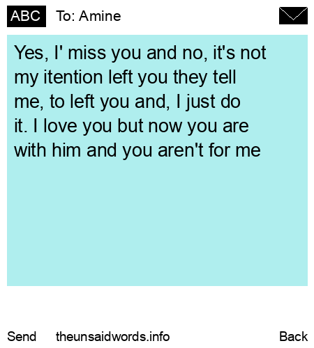 unsent message to Amine