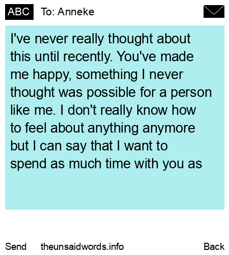 unsent message to Anneke