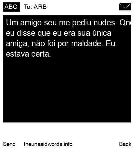 unsent message to ARB