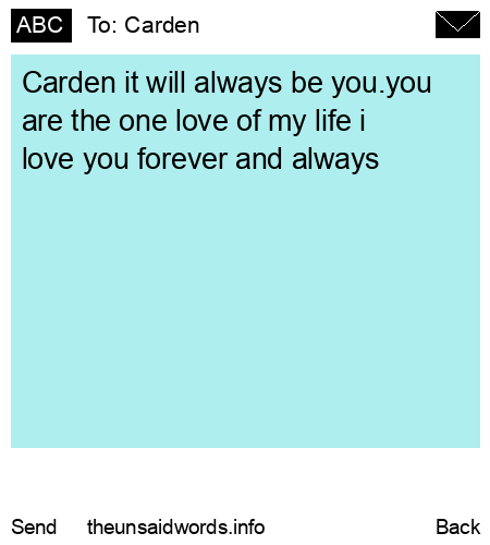 unsent message to Carden