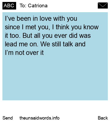 unsent message to Catriona