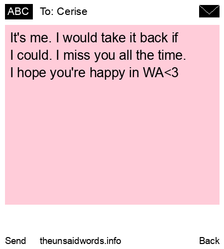 unsent message to Cerise