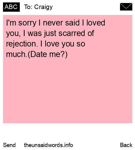unsent message to Craigy