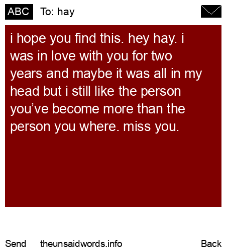 unsent message to hay