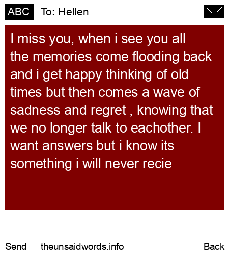unsent message to Hellen