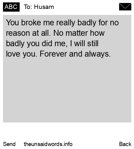 unsent message to Husam