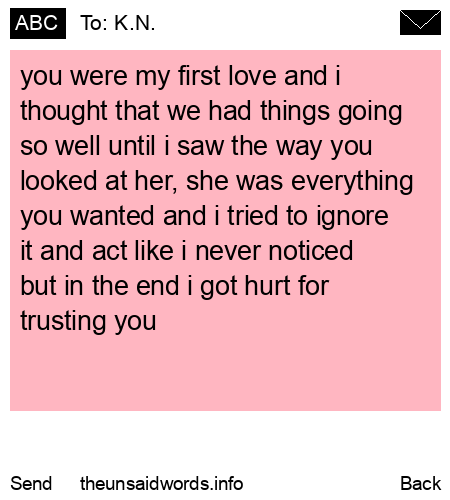 unsent message to K.N.