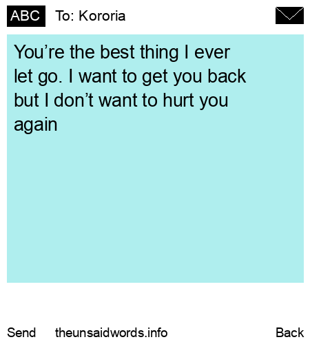 unsent message to Kororia