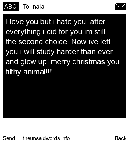 unsent message to nala