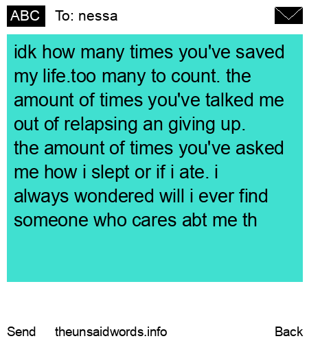unsent message to nessa