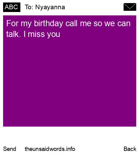 unsent message to Nyayanna