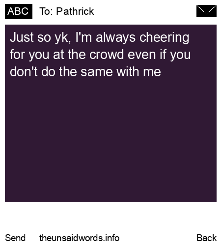 unsent message to Pathrick