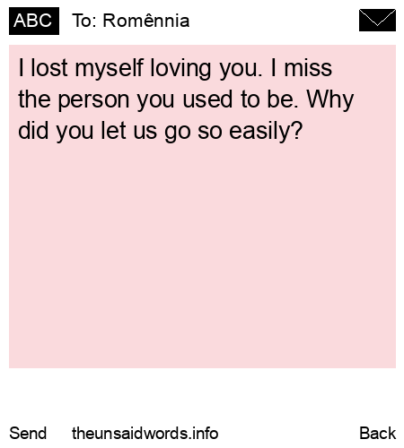 unsent message to Romênnia