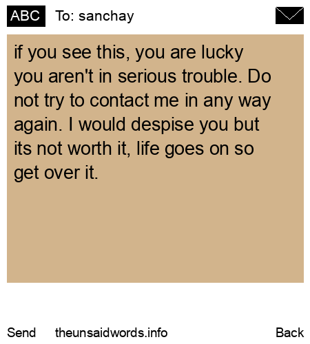 unsent message to sanchay