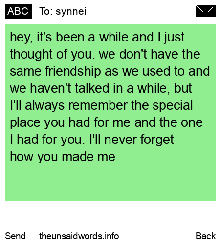 unsent message to synnei