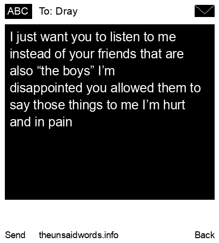 unsent message to Dray