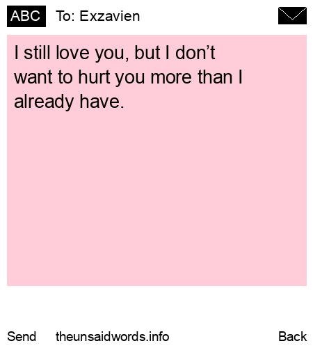 unsent message to Exzavien
