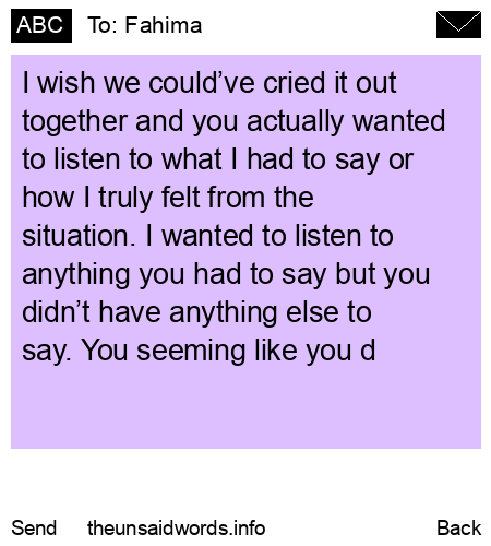 unsent message to Fahima