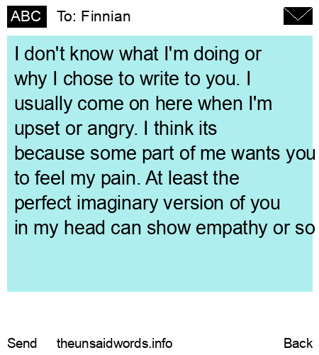 unsent message to Finnian