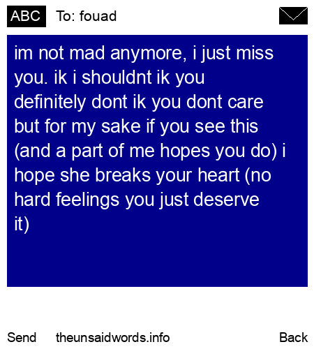unsent message to fouad
