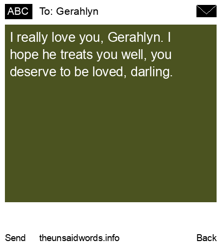 unsent message to Gerahlyn