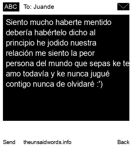 unsent message to Juande