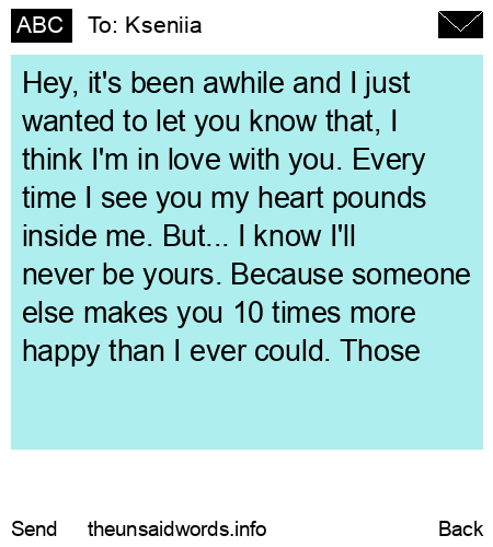 unsent message to Kseniia