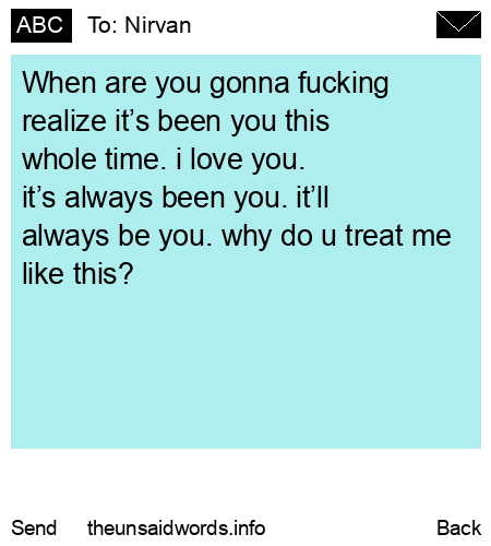 unsent message to Nirvan