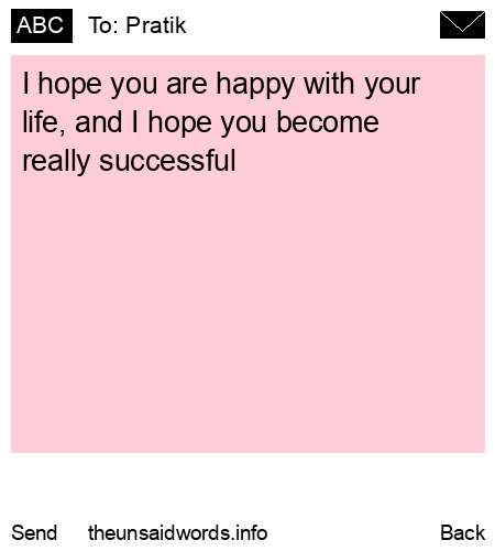 unsent message to Pratik