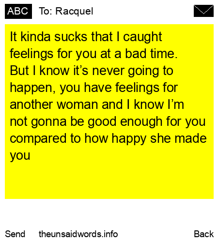 unsent message to Racquel