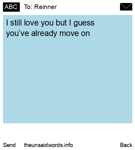unsent message to Reinner