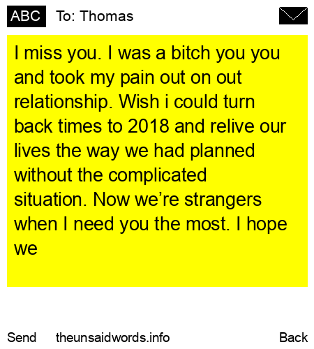 unsent message to Thomas