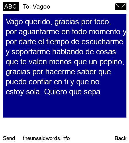 unsent message to Vagoo