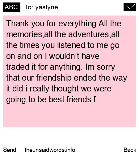 unsent message to yaslyne