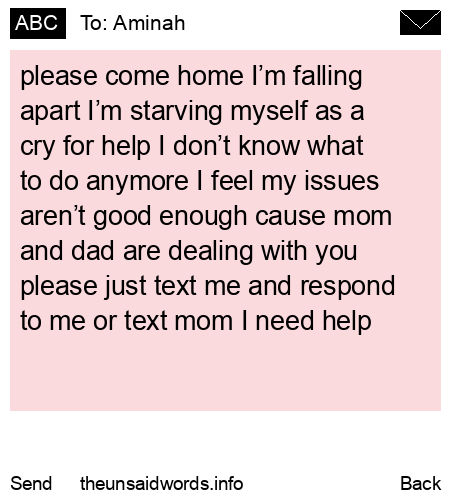 unsent message to Aminah